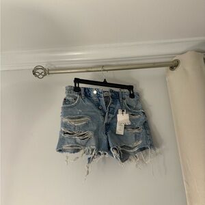 Distressed Denim Shorts